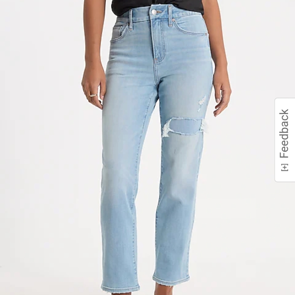 Women's Light Blue Distressed Jeans